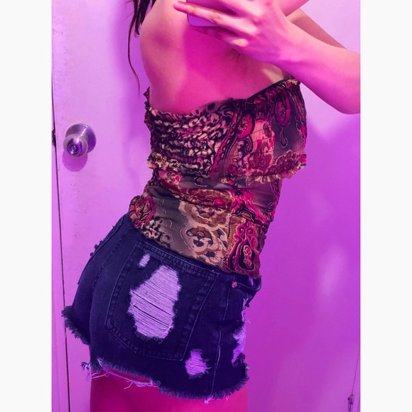 Ruched Mesh Tube Top - Picture 7 of 12